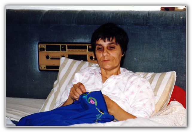 Mum lying in bed